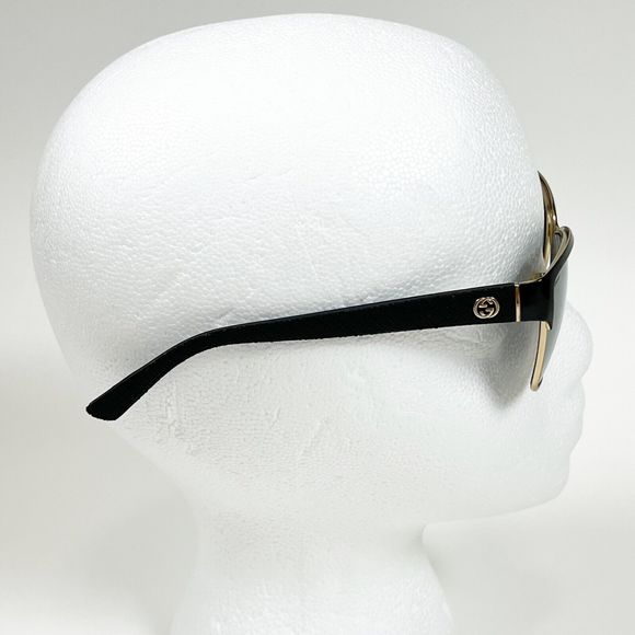 GUCCI 4263 GG4263S Square Black Gold Textile Mirrored Sunglasses Women 60-14-140 - Picture 3 of 16